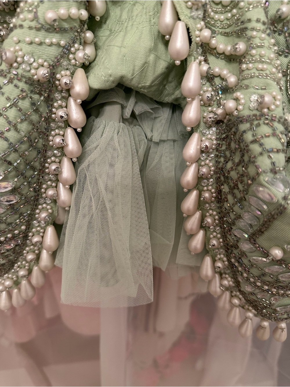 Asos Luxe Embellished Sweetheart Caged Mini Dress in Sage - Picture 10 of 12